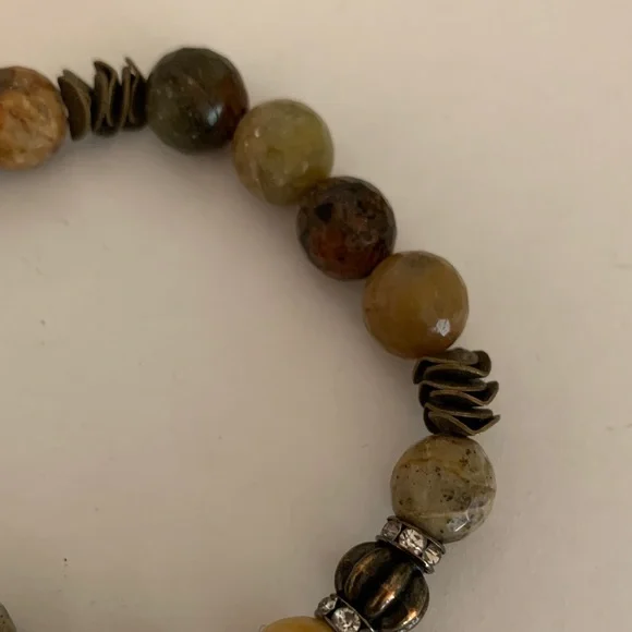 Inspire Designs Chunky Multi Color Stone Bracelet (Brown & Gray) - Picture 6 of 9